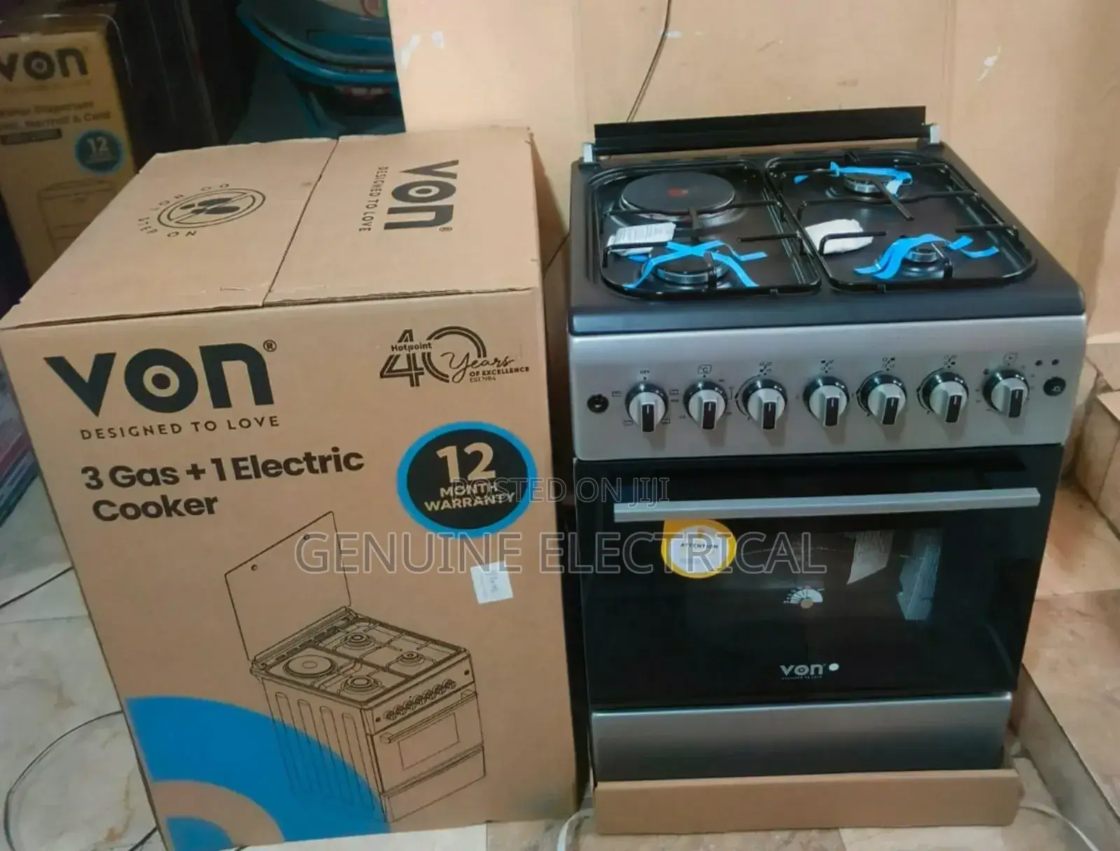 Von 58by58 3gas +1 Electric Cooker