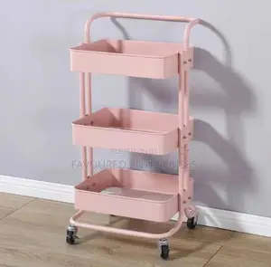 *3-Tier Rolling Utility Cart Pink