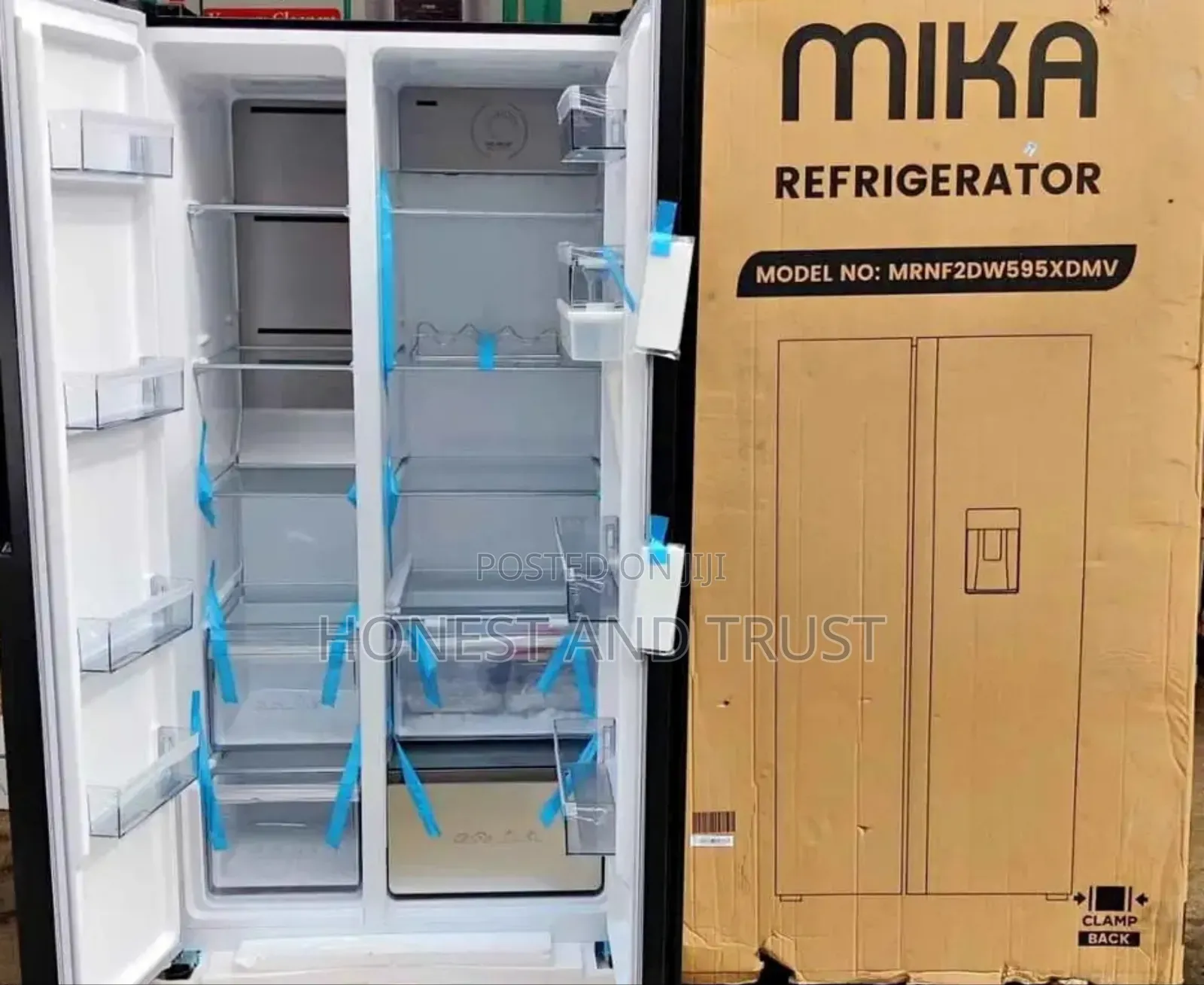 Brandbnew Refrigerator Mika Side by Side 595 Litre