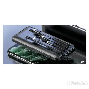 Power Bank With 4 Cables Inbuilt . Black Only 
10000mah