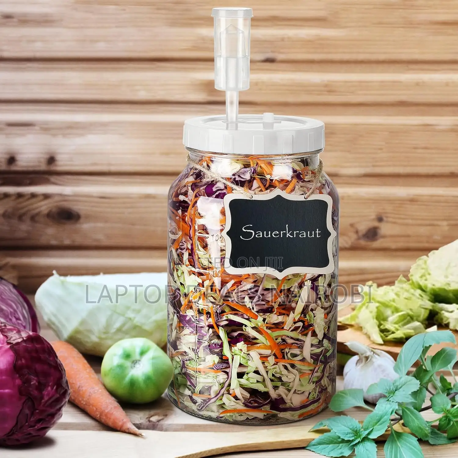 1 Pack Large Fermentation Jars With Airlock and 2 Screw Lids