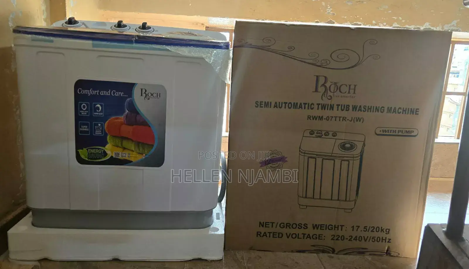 Roch 7.5kgs Twin Tub Washing Machine/Washing Machine