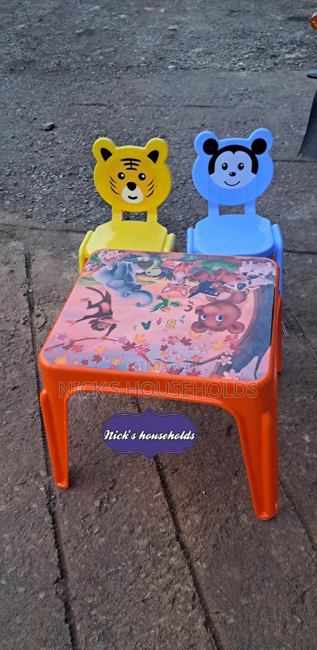 Square Kids Plastic Table With Plastic Chairs - main view
