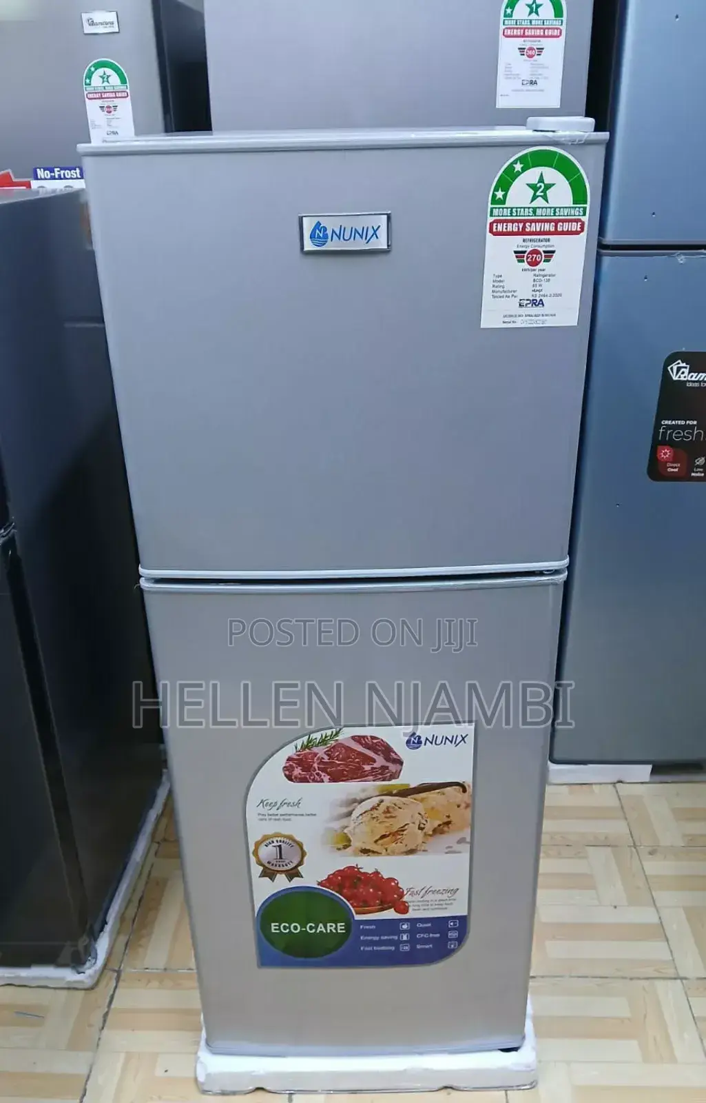 Nunix 138litres Doubledoor Fridge