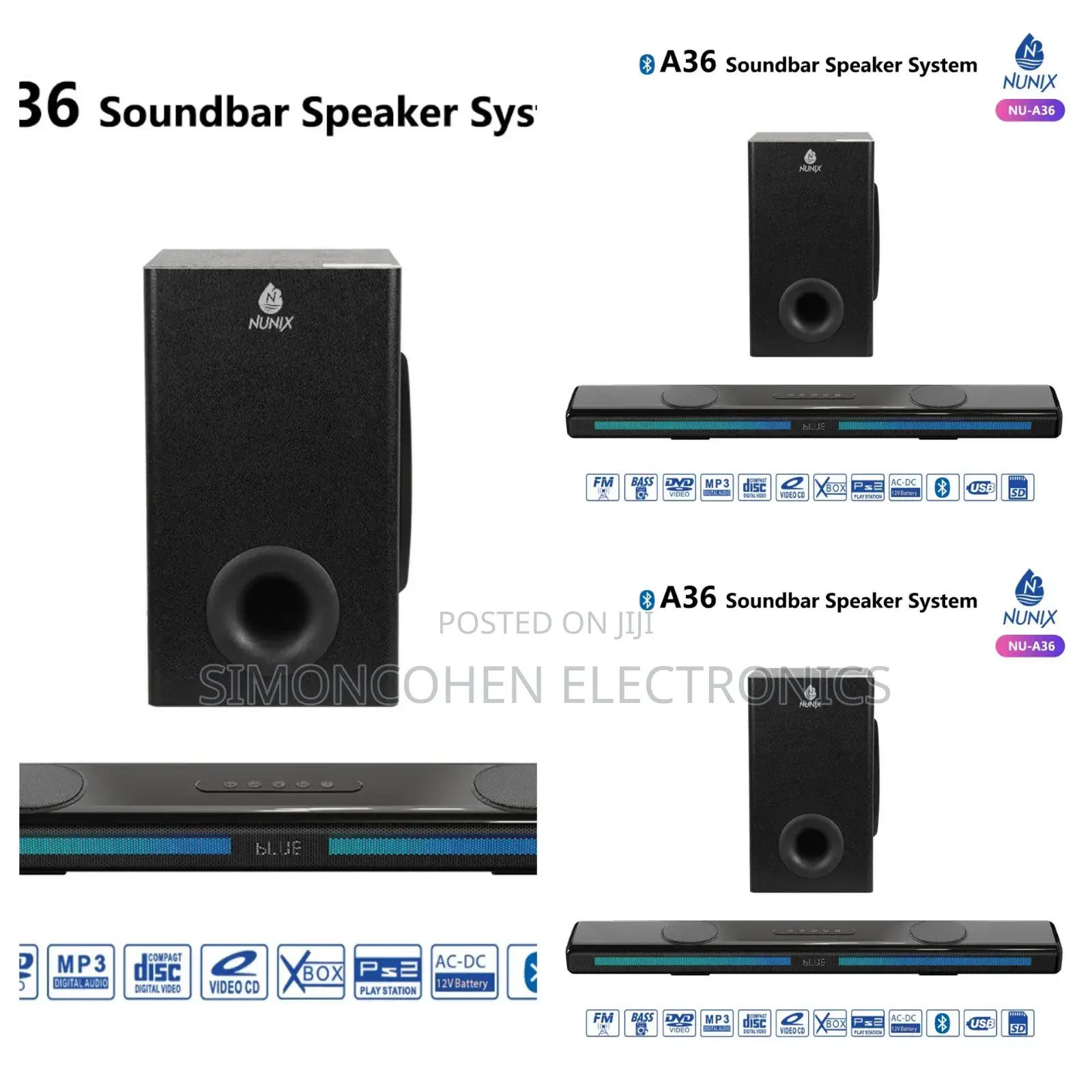 Nunix A36 Soundbar Speaker System