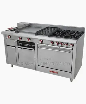 Combined Four Burner, Griddle, Single Deep Fryer