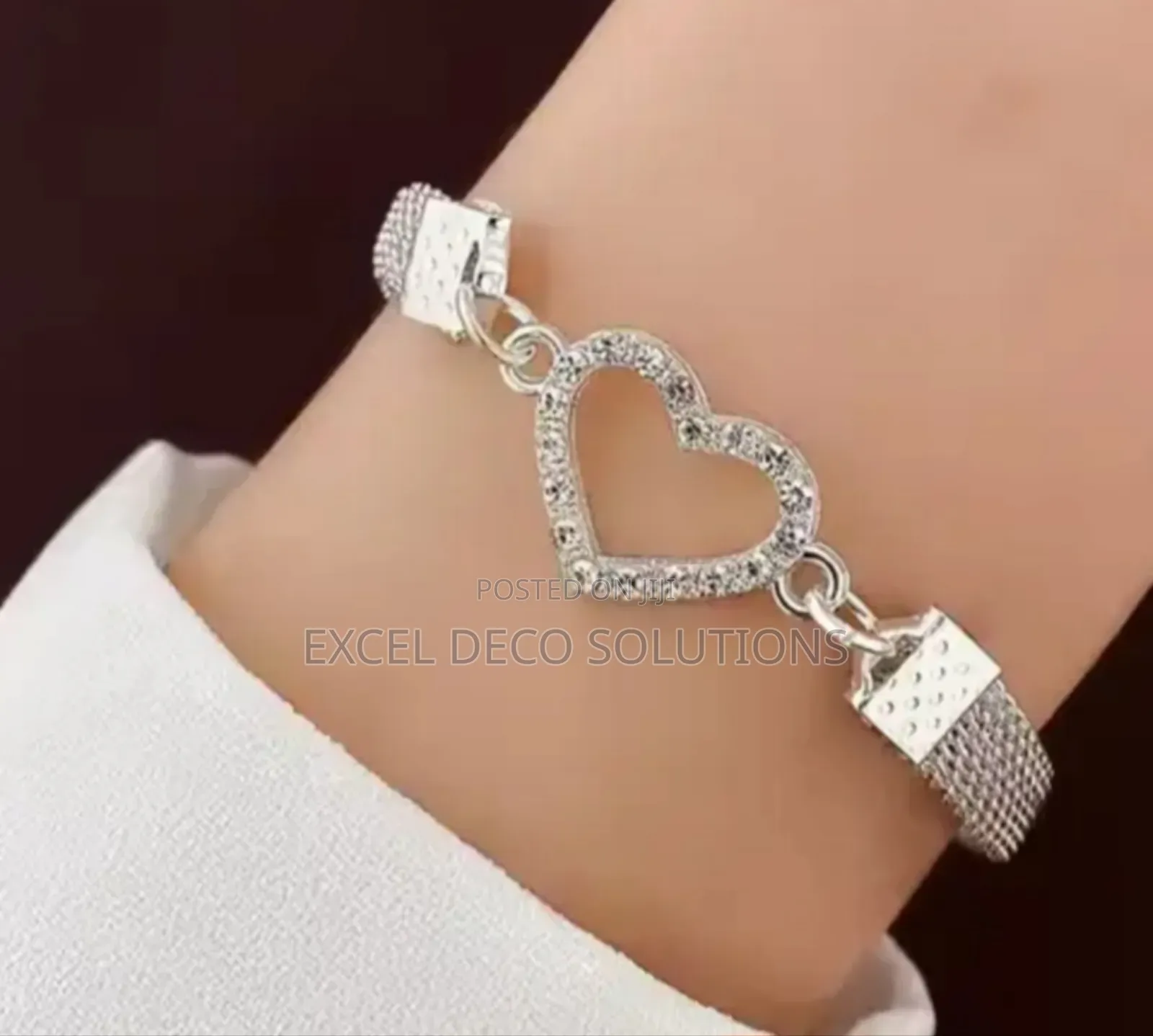 Adjustable Heart Open Bracelet