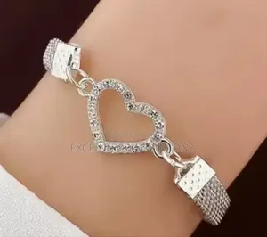 Adjustable Heart Open Bracelet