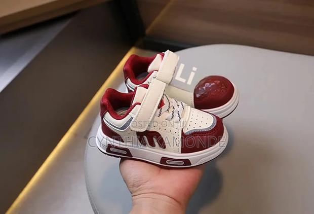 Black , Maroon Kids Shoes - thumbnail 3