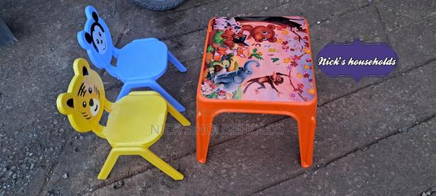 Cartoon Plastic Chairs and a Table Set - main view