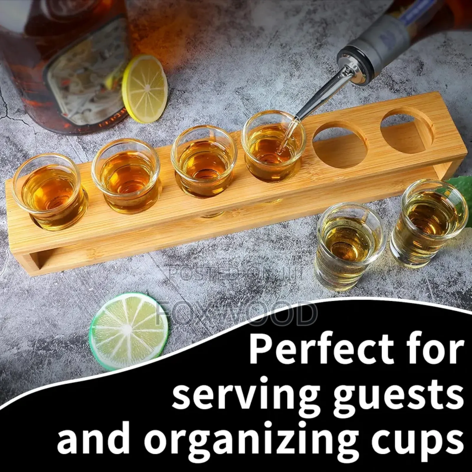 Bamboo Shot Glass Holder With 6slots Now Available