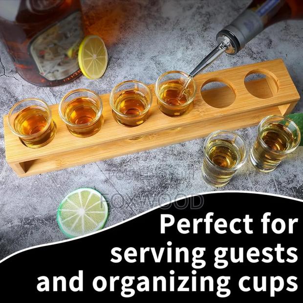Bamboo Shot Glass Holder With 6slots Now Available