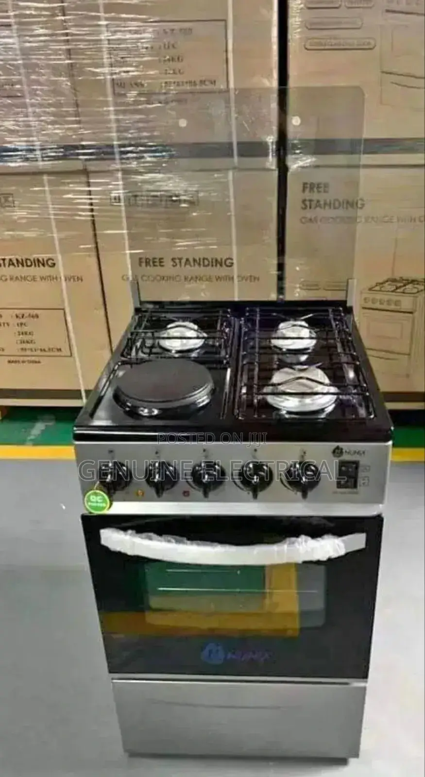 Nunix 3gas Cooker,60*60 +1hotplate With Electric Oven Cooker
