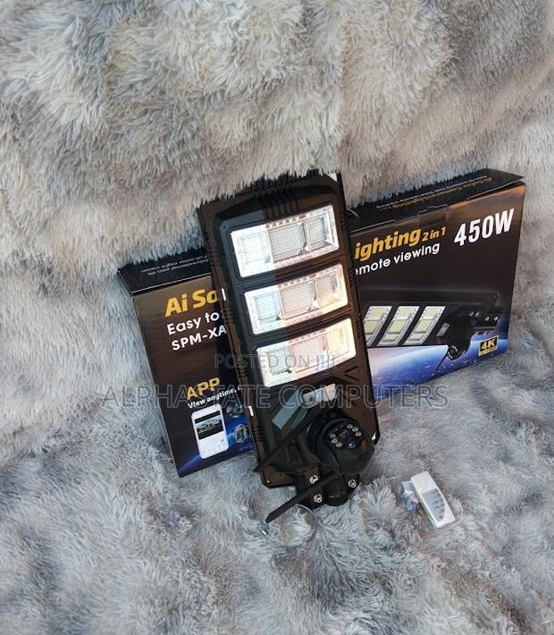 Best >>450w V380 Solar Camera Street Light With 4g CCTV - main view