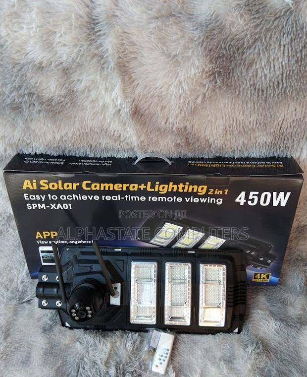 450 W Solar Street Light With CCTV Camera,V380 Pro 4g Sim