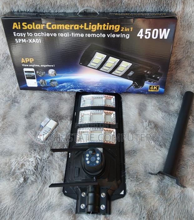 Solar Street Light With CCTV Camera 4g Simcard -450 Watts