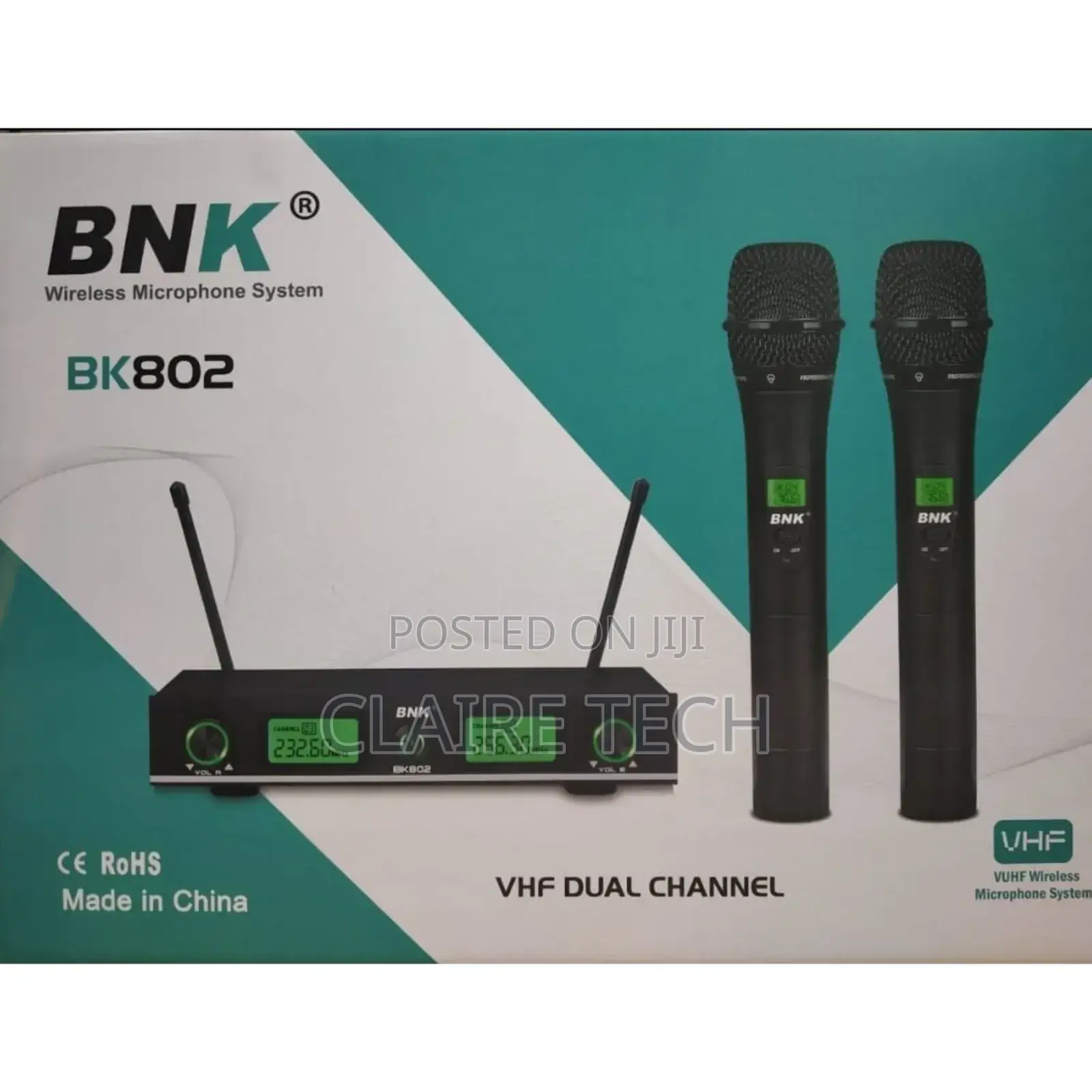 BNK Bk-802 Dual Channel Uhf Wireless Microphone
