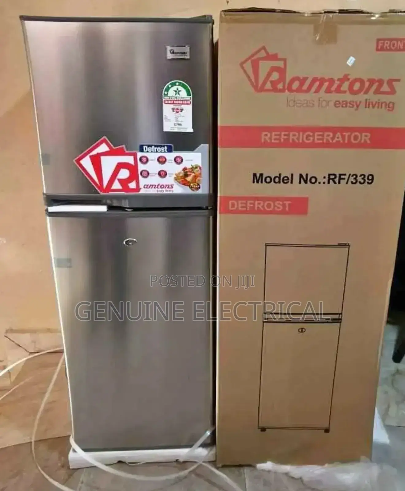 *Ramtons 138 Liters (Rf/339) 2 Door Direct Cool Fridge ,*