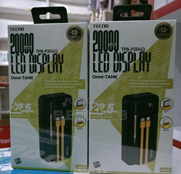 Tecno Omni-Tank Powerbank 
20000mah 22.5w Brand New Sealed