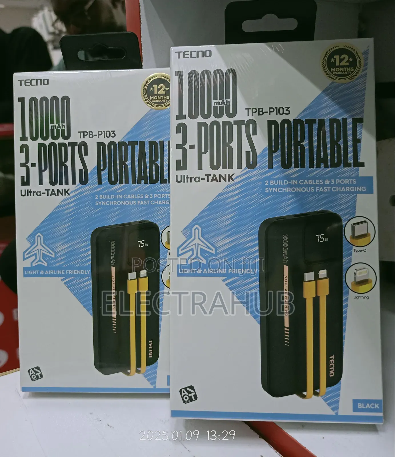 Tecno Ultra-Tank Powerbank 
10000mah Brand New Sealed
