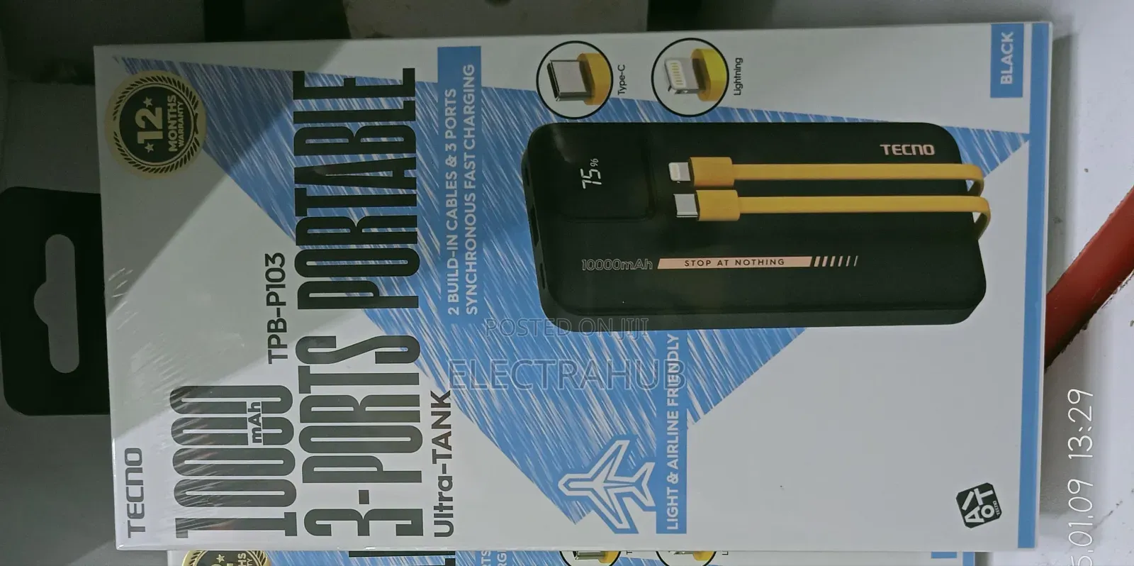 Tecno Ultra-Tank Powerbank 
10000mah Brand New Sealed
