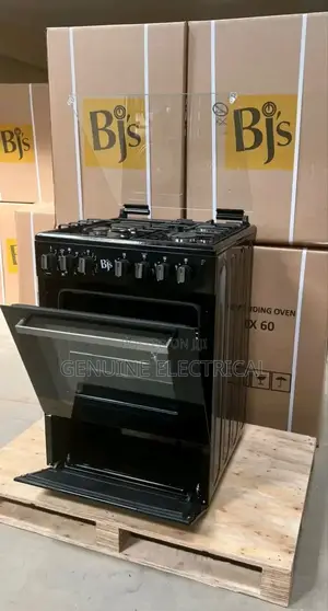 60x60 3-Gas+1 Hot Plate Black BJS Cooker With Turbo-Fan