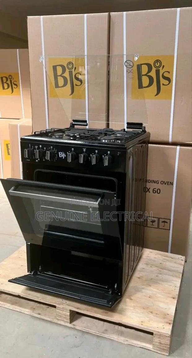 60x60 3-Gas+1 Hot Plate Black BJS Cooker With Turbo-Fan