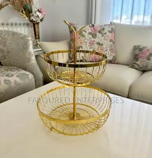 Fruit Rack 2 Tier Gold