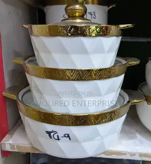 Serving Dishes White/Gold