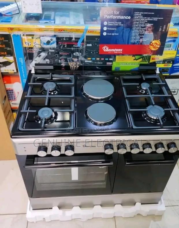 Free Standing Cooker 4g+2e (Ramtons) 60 by 90, Silver- New