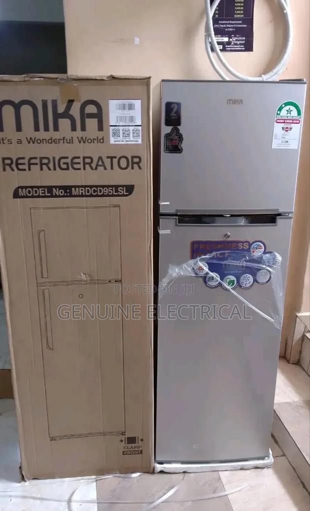*Mika 168litres Double Door Fridge, Smell Burster, Icetwis