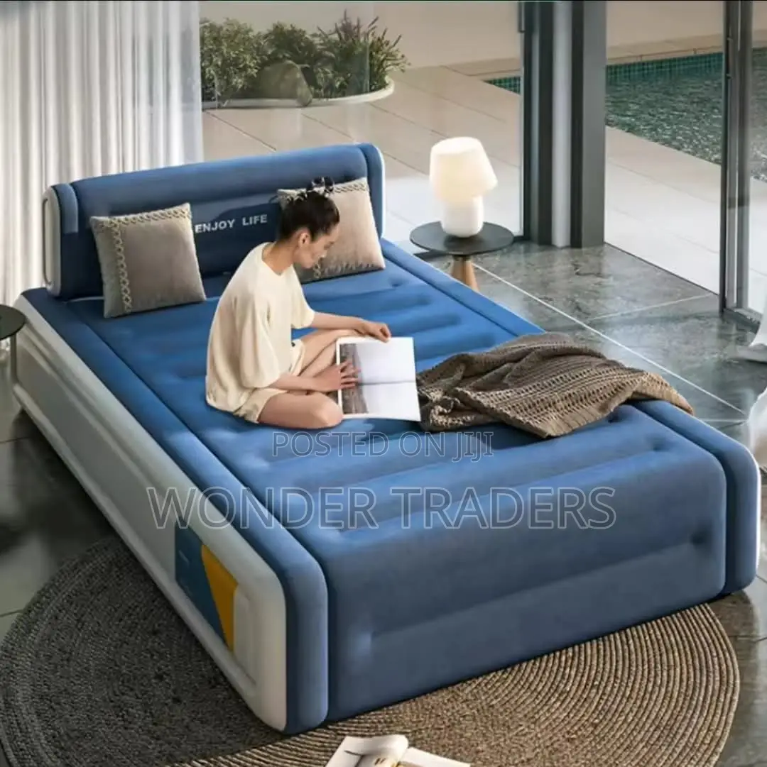 Big Size 203*152*46 Cm 5*6 Inflatable Air Bed With Head Res