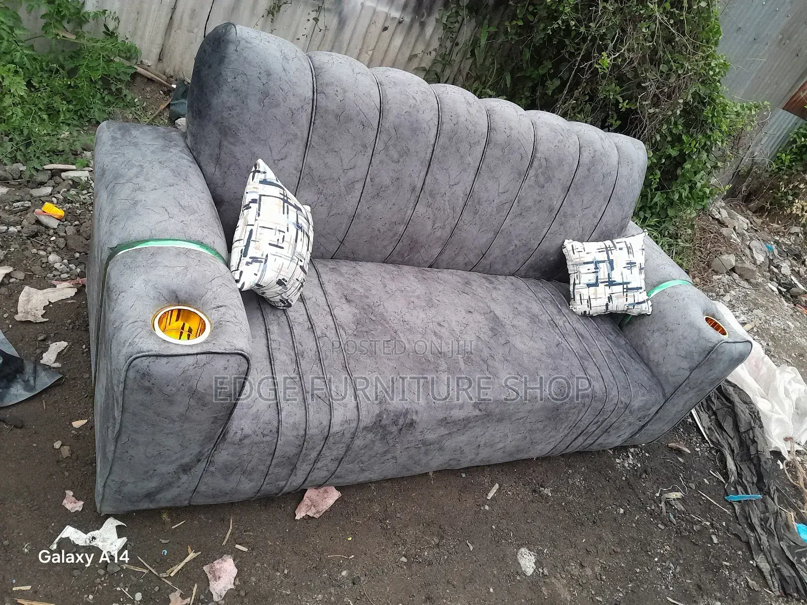 Velvet Morden Grey Three Seater on Sale