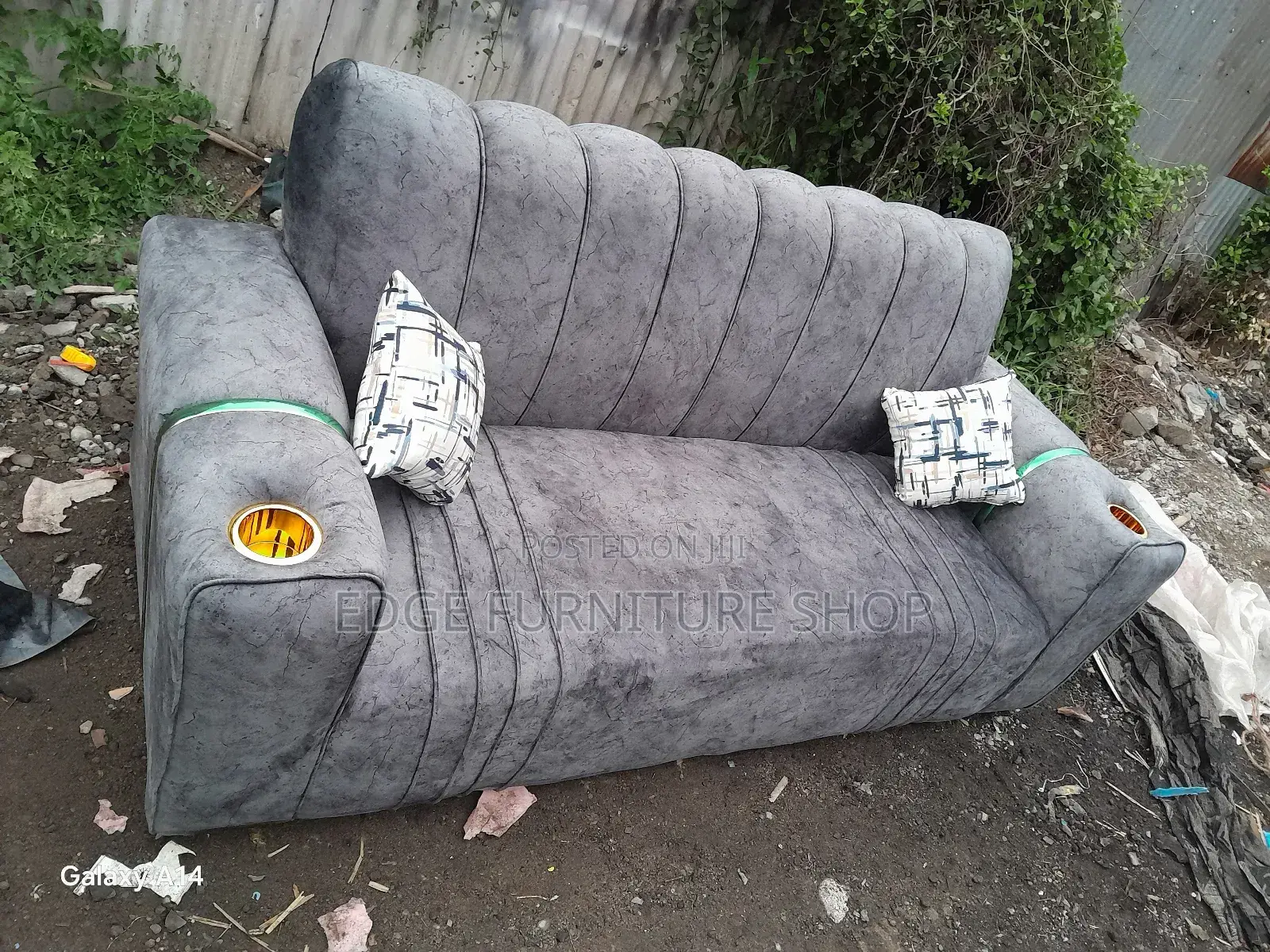 Velvet Morden Grey Three Seater on Sale