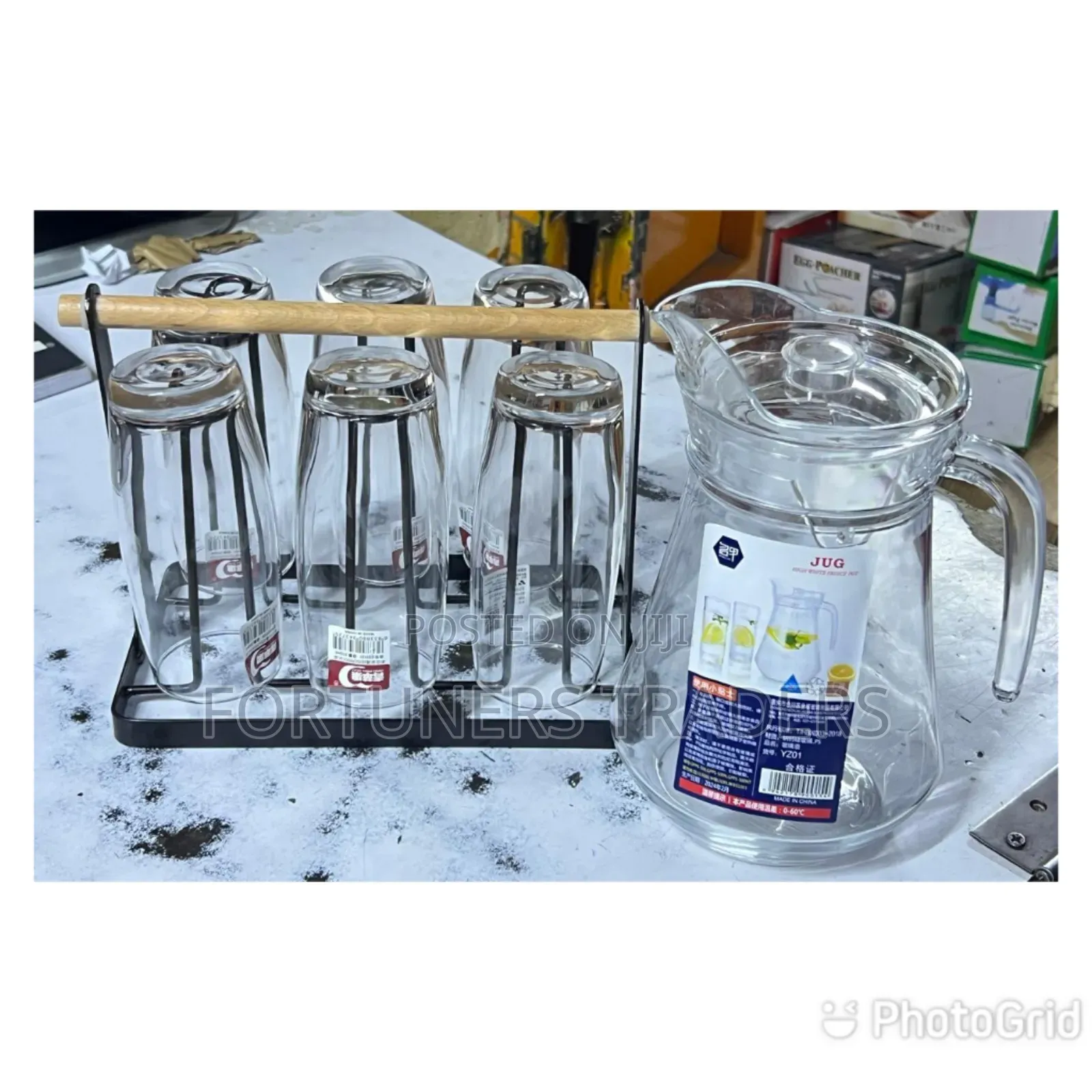 6 PCS Glasses and Water Jug Set