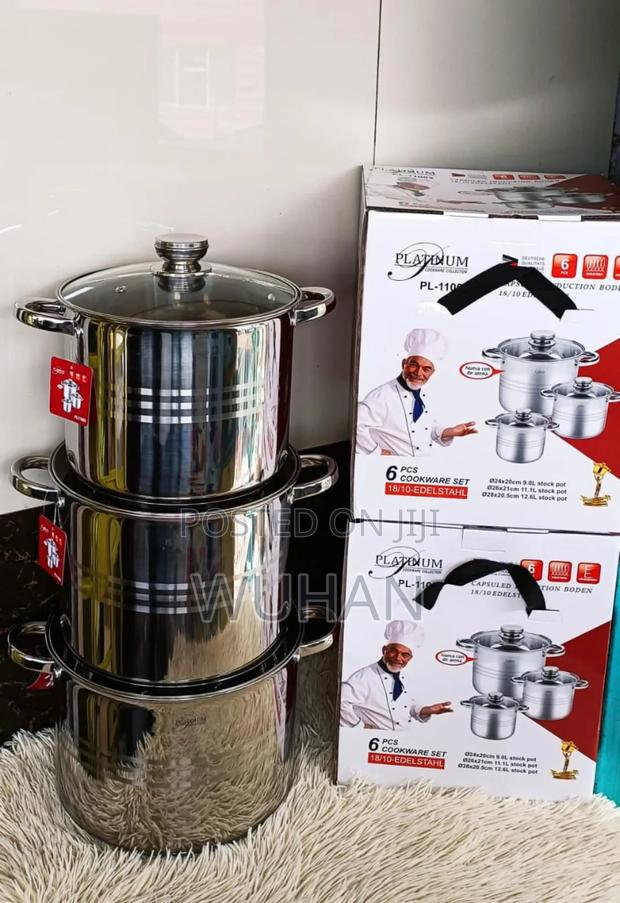 Platinum Stainless Steel 6 Piece Cookware, Induction - main view