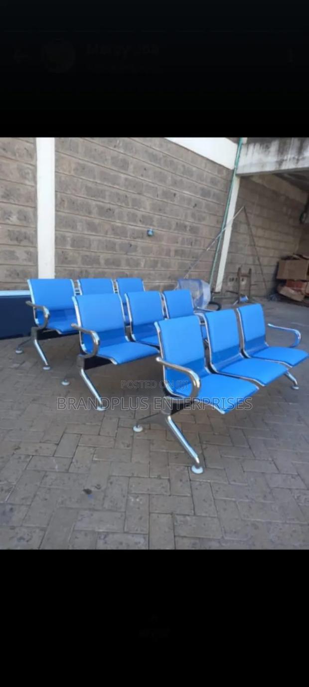 Blue Padded Link Chair/Visitors Chair - main view