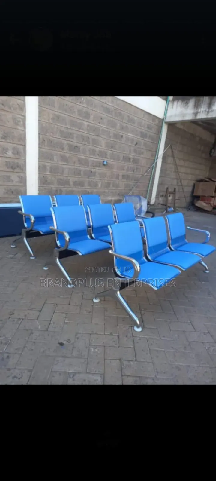 Blue Padded Link Chair/Visitors Chair