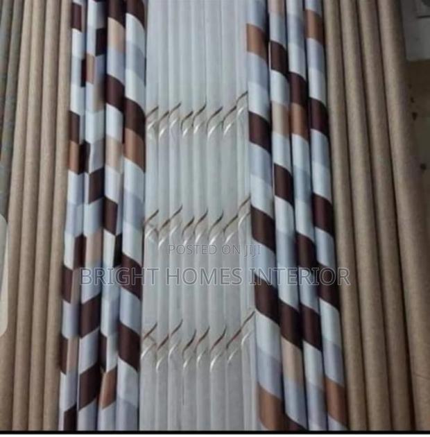 Brown Pattern Heavy Curtain Available