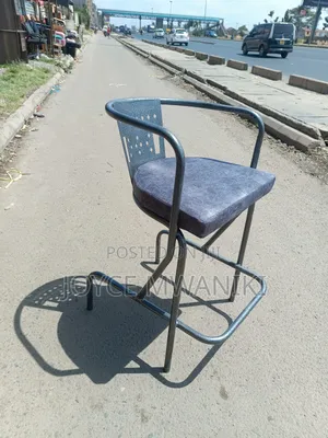 High Bar Laser Powder Coated Chair, Grey 
