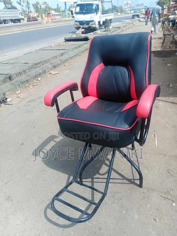 Barber Chair, Black, Red - main view