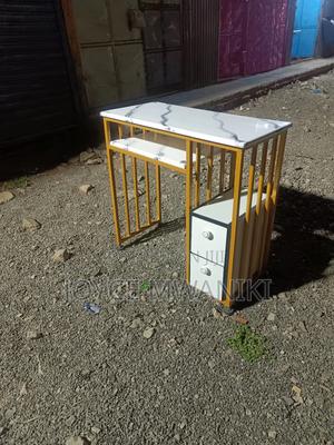 Manicure Tables, Marble Top With Flowers and Drawers - thumbnail 2