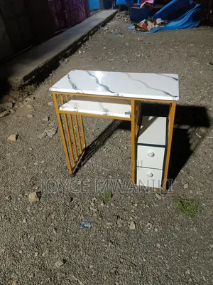 Manicure Tables, Marble Top With Flowers and Drawers 