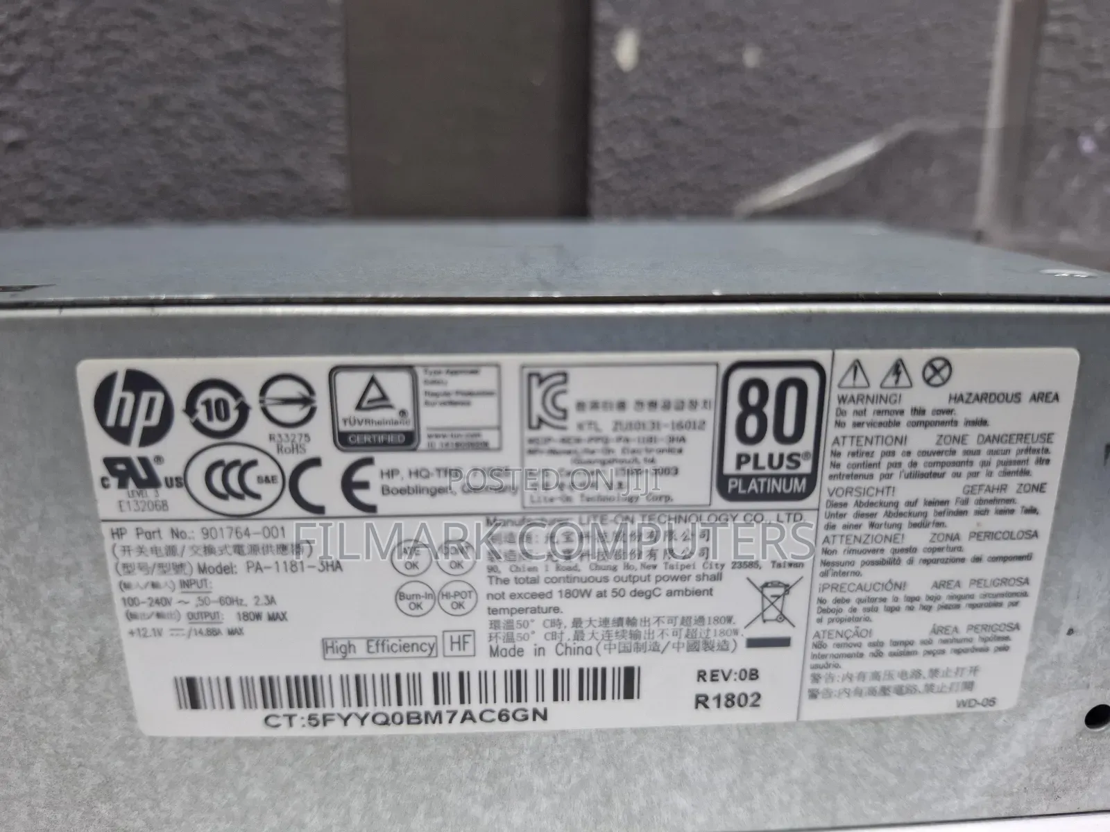 Hp Prodesk 600 G3 180w Power Supply Unit