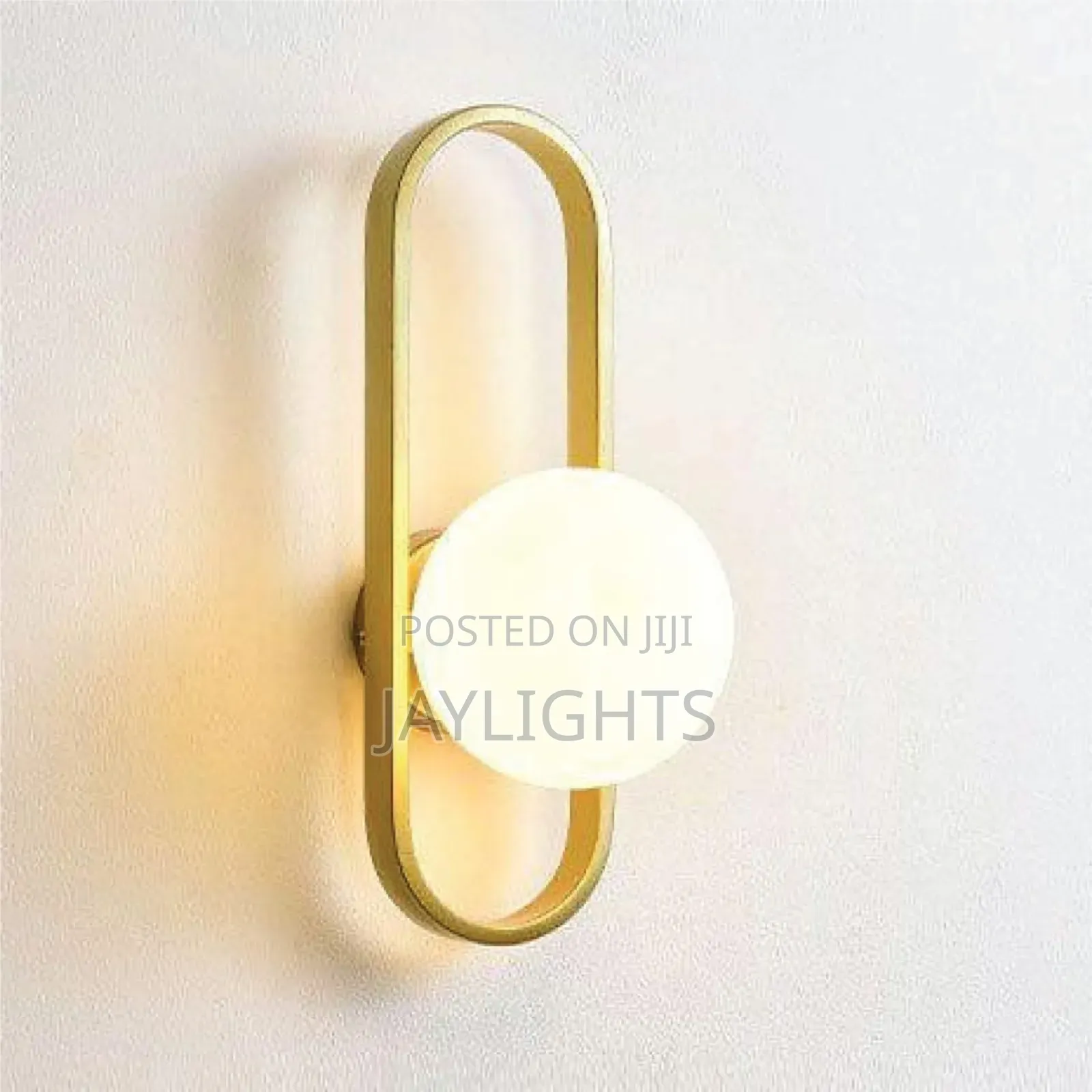Wall Mounted Lamp Gold White Iron Base Round Glass Ball