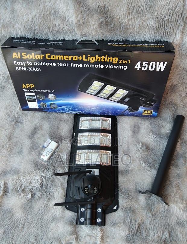 Solar Street Light With CCTV Camera 4g Simcard -450 Watts