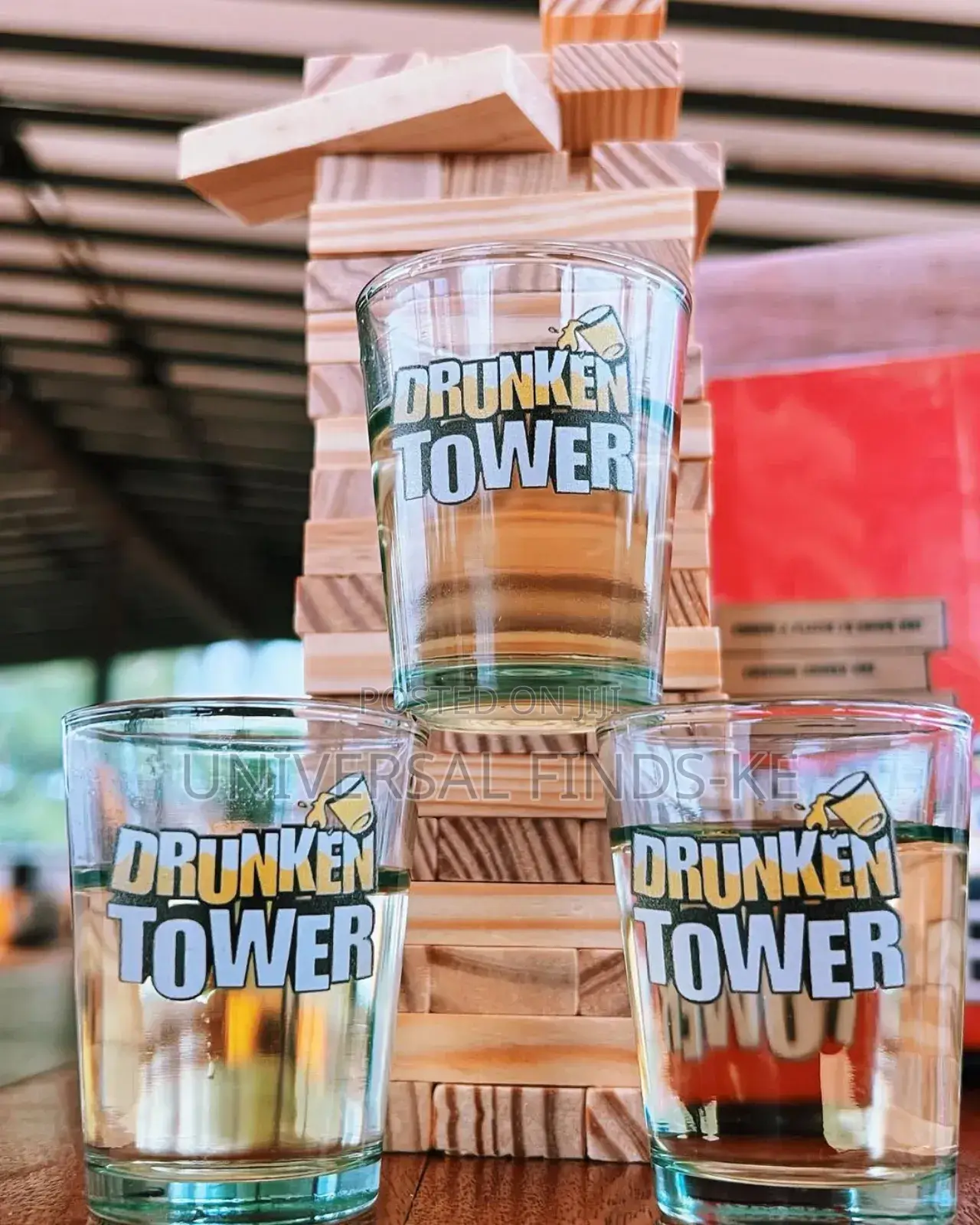 Jenga Drunken Tower With Shot Glasses ^Party Drunken Tower