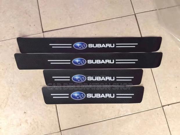 4pcs Subaru Door Plastic Carbon Finish Antiscratch Stickers
