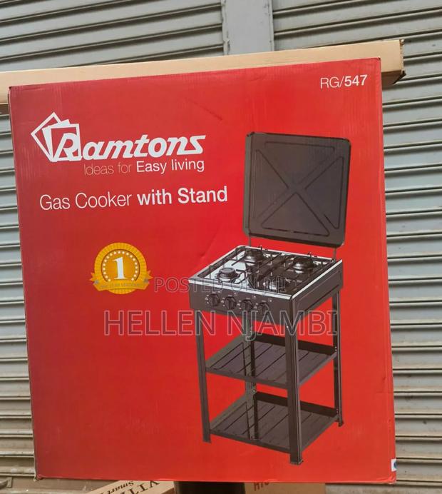 Ramtons Rg547 4-Gas Stand Cooker With Storage Shelves
