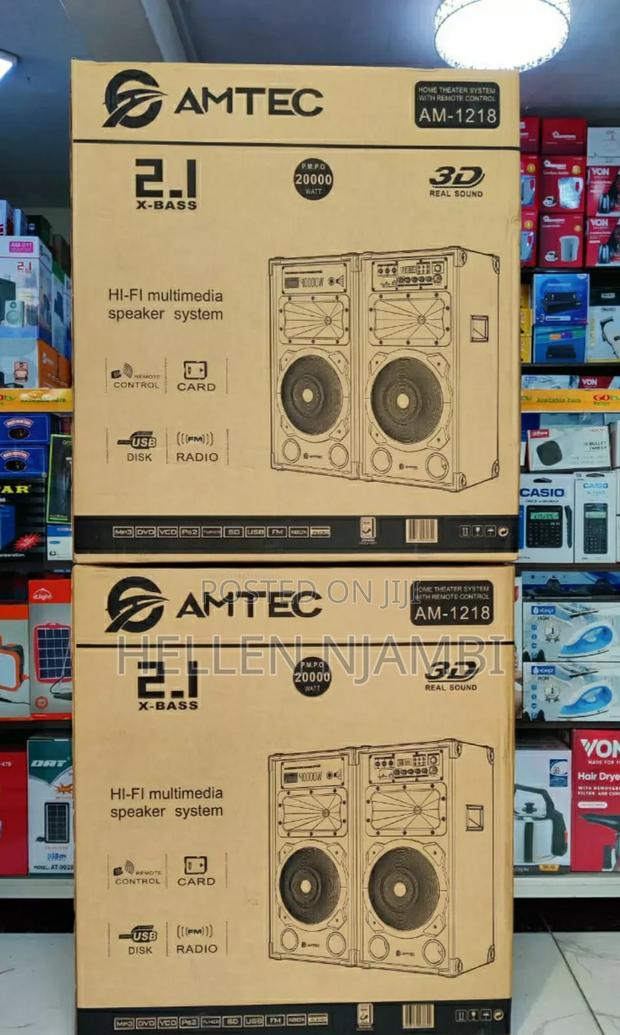 Amtec 1218 Powered Speaker With Microphone - main view